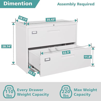 MIIIKO 2 Drawer Lateral File Cabinet - Image 3