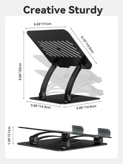 tounee Tablet Holder Stand, Dual Rod Adjustable Aluminum Desktop Stand - Image 6