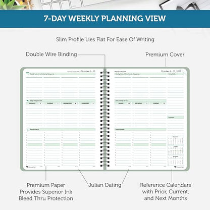Planner Pad Spiral Bound 3-Tier Funnel Down 12 Month Organizer, October 2025 – - Image 3