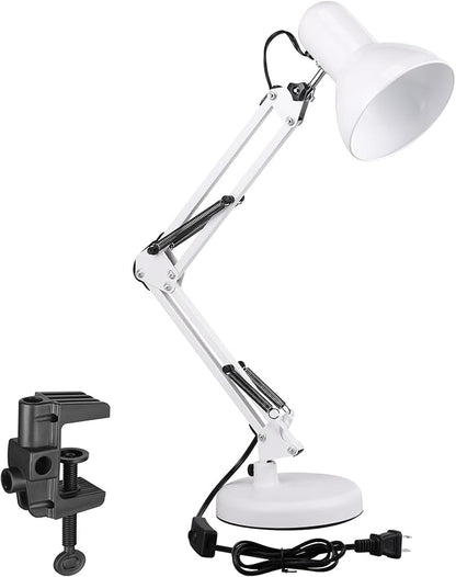 TORCHSTAR Metal Desk Lamp with Clamp, Swing Arm, Architect Adjustable Gooseneck by TORCHSTAR
