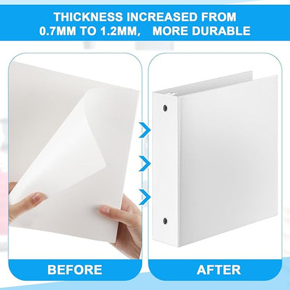 Henoyso 12 Pcs 3 Ring 1.5 Inch Binders Fits 8.5 x 11 Inch Letter Size Paper - Image 3