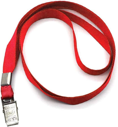 Beebel Red Lanyards 100 Pack Nylon Flat Badge Lanyard Bulldog Clip - Image 3
