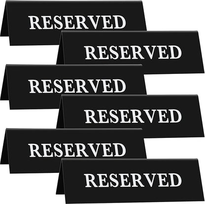 6 Pieces Plastic Reserved Table Sign Table Tent Wedding Guest Reservation Seat by Maitys