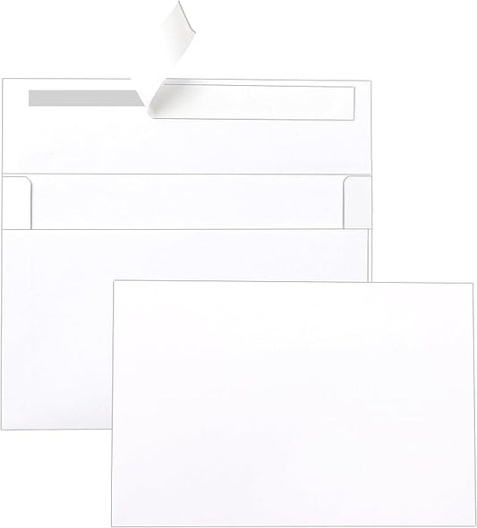 Silunkia 100 Packs Blank White Note Cards and Envelopes 4 x 6 Heavyweight by Silunkia