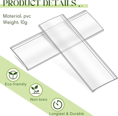 72 Pieces Clear Plastic Adhesive Shelf Tag & Price Label Holders - Image 4