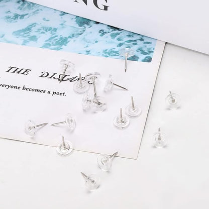 300Pcs Clear Push Pins，Flat Thumb Tacks - Image 6