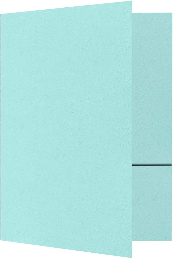 LUXPaper 9" x 12" Presentation Folders | Two Pocket | Seafoam Blue | 100lb. by LUXPaper