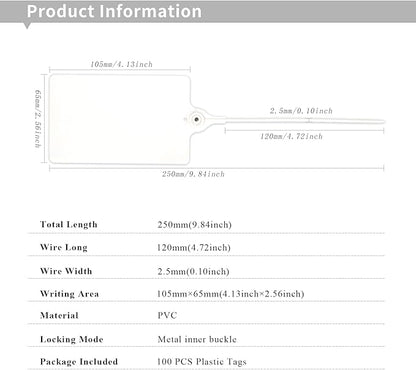 100 Plastic Shipping Tags - Image 3