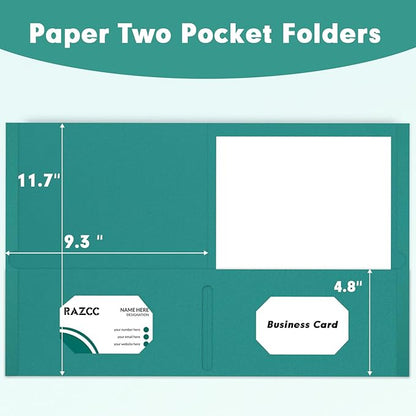 Two Pocket Folders, RAZCC 50 Pack 2 Pocket Folders Fit Letter Size Paper - Image 2
