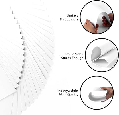 OcePor 100 Sheets White Cardstock 12” x 12”, 92lb/250gsm Black Card Stock - Image 3