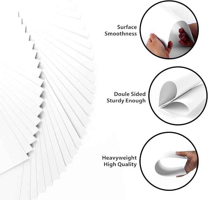 OcePor 400 Sheets White Cardstock 11” x 17”, 92lb/250gsm Card Stock, Thick Card - Image 3