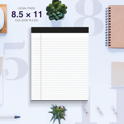 12 Pack Legal Pads 8.5 x 11 College Ruled 600 Sheets Note Pads 8.5 x 11 Inch - Image 6