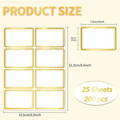Yeachlaing 2" x 3" 200 PCS Name Labels, Waterproof Blank Name Tag Stickers - Image 2