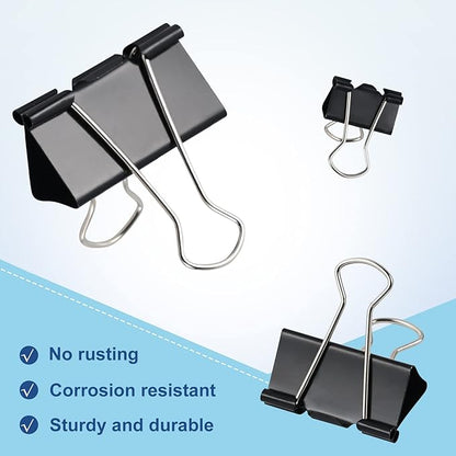 208 PCS Binder Clips Paper Clamps Assorted Sizes, Metal Paper Binder Clip - Image 2