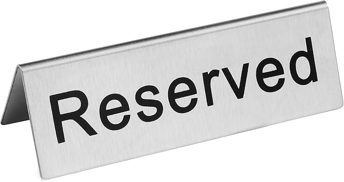 New Star Foodservice Stainless Steel Table Tent Sign, 4.75” x 1.75”) - Image 3