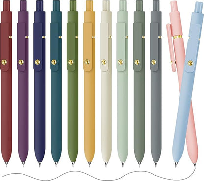 UIXJODO Gel Pens, 12 Pack Gold Retro and Gold Morandi 0.5mm Black Ink Pens Fine by UIXJODO