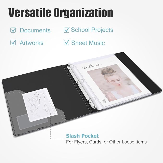 Uquelic 80-Pocket Binder with Plastic Sleeves - Image 2
