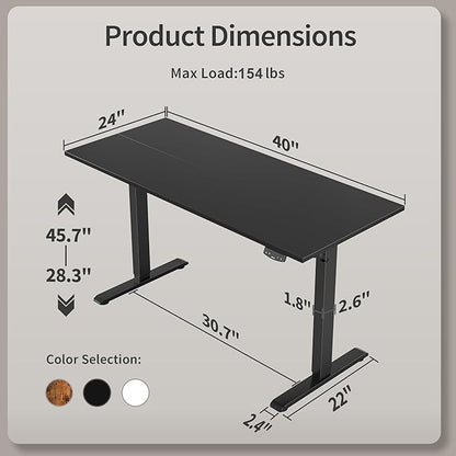 Agilestic Electric Standing Desk 40 x 24 Inches, Height Adjustable Desk - Image 3
