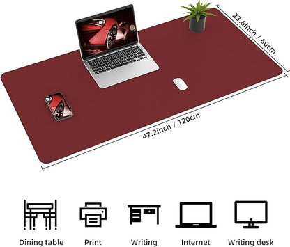 Desk Mat 47" x 23.7" Leather Desk Pad Protector - Image 3