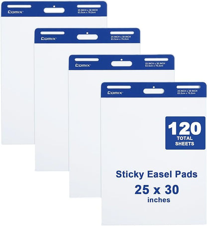 Comix Sticky Easel Pad, 25 x 30 Inches Flip Chart Paper by Comix