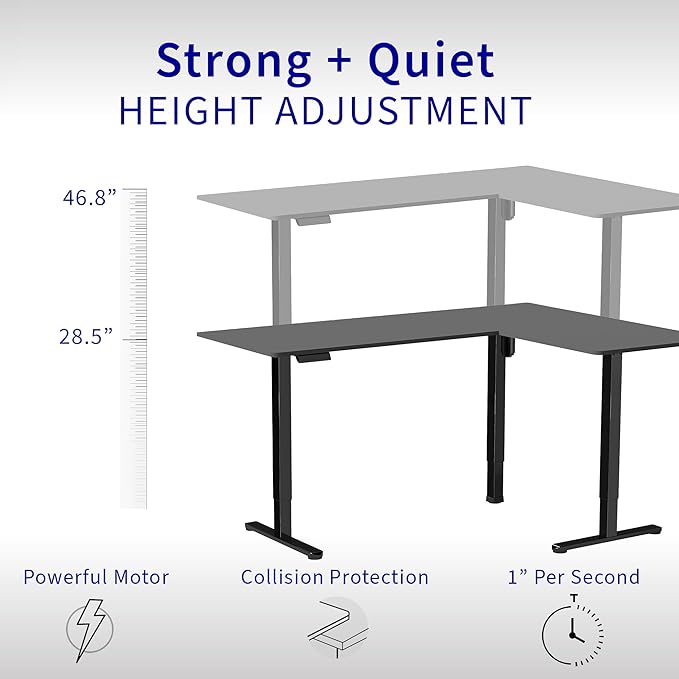 VIVO Electric Corner 75 x 63 inch L-Shaped Standing Desk, Memory Height - Image 3