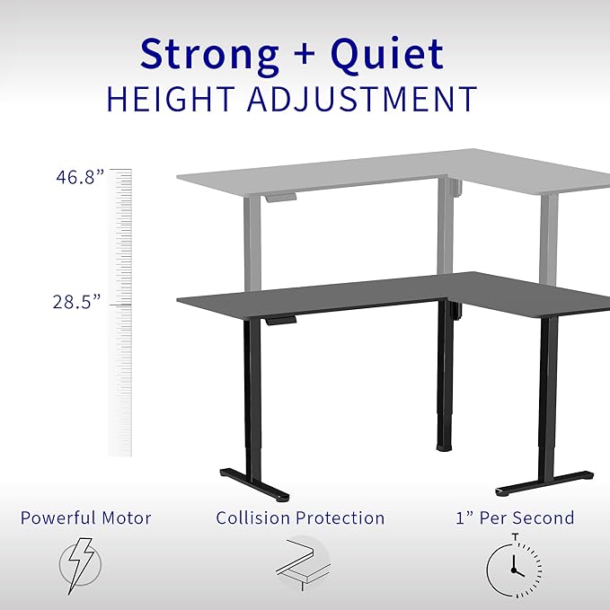 VIVO Electric Corner 84 x 63 inch L-Shaped Standing Desk, Memory Height - Image 3