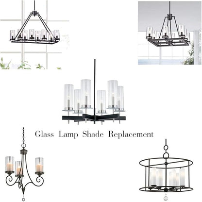 Sunwo Glass Shade Straight Cylinder Glass Lamp Shade Replacement - Image 2
