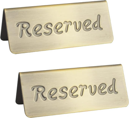 2 Pack Small Reserved Table Signs by MATIMASU