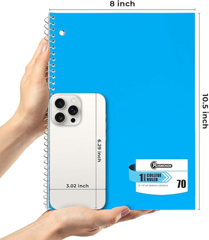 Rosmonde 2000 Packs 1 Subject Notebooks, Spiral Notebook Bulk, College Ruled - Image 2