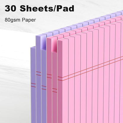 AILZFEI Pink Purple Legal Pads 8.5 x 11 Wide Ruled, Note Pads 30 Sheets/Pad - Image 3