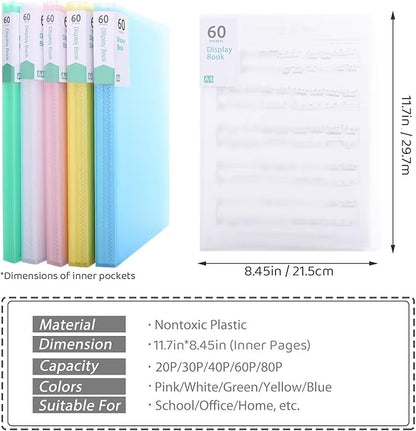 Phyxin 60-Pocket Portfolio Binder Organizer, Binder Sheet Protectors 8.5" x 11" - Image 3