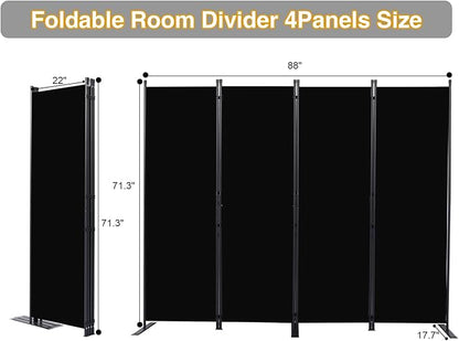 CHOSENM Room Divider, 4 Panel Folding Privacy Screens - Image 2