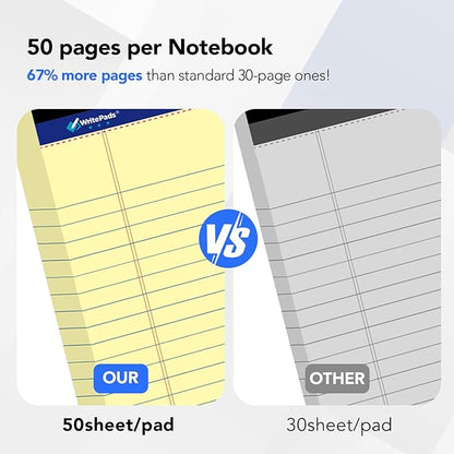 WritePads Legal Pads 8.5 x 11, Wide Ruled Note Pads, 50 Sheets, Sturdy back - Image 4