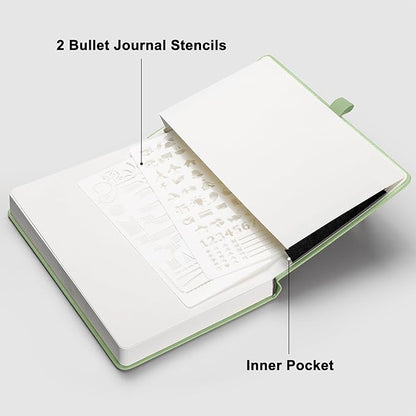 RETTACY Bullet Dotted Journal Notebook, 256 Pages, A5 Medium Size, Leather - Image 7