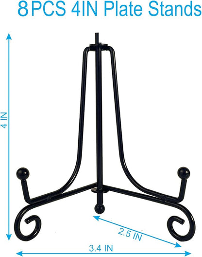 HENABLE 8PCS Premium Black Iron Plate Stands - Image 3