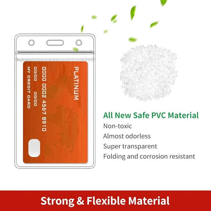 Turxayox 50 Pcs Clear ID Badge Holder, Vertical Plastic Name Tag Protector - Image 6
