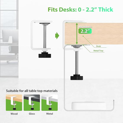 KEEGH 16" Under Desk Cable Management Tray, 2 Pack Desk Cord Organizer Upgrade - Image 7