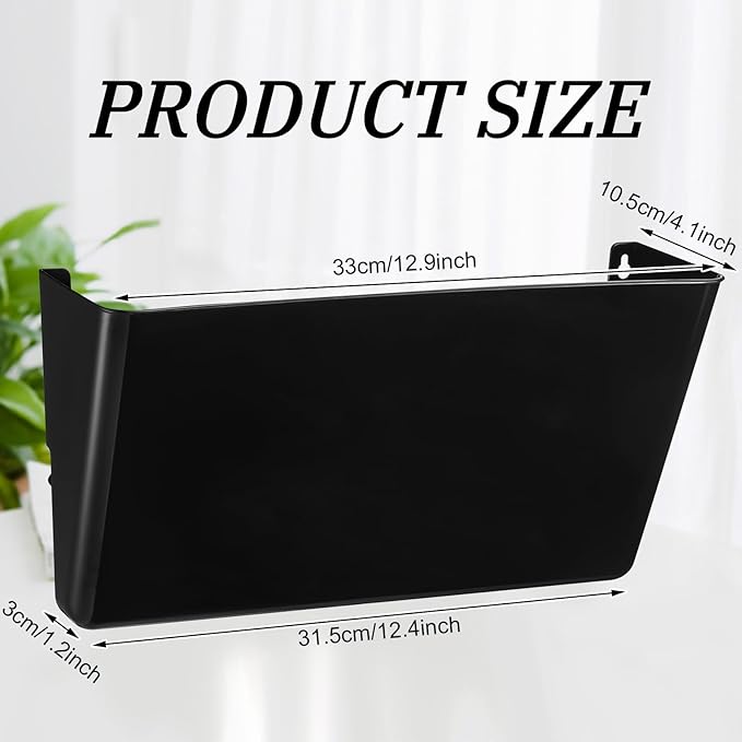 Tenceur 10 Pcs Single Pocket Wall Mount File Holder Black Plastic Wall Pocket - Image 2