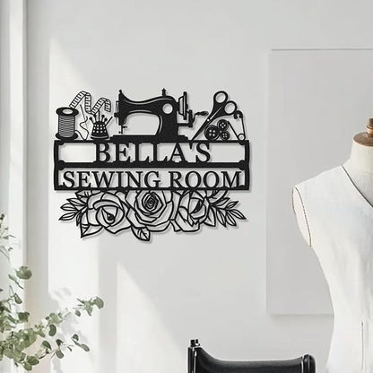 Personalized Name Sewing Room Sign, Custom Mom's Quilting Room Sign Sewing - Image 2
