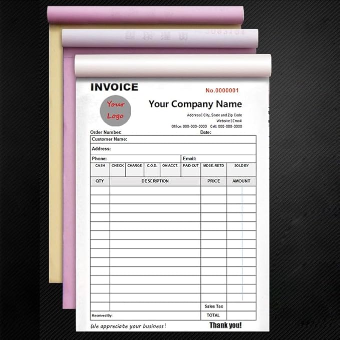 Personalized Invoice Book Custom 2 Part/3 Part Receipt Book Quote Estimate - Image 2