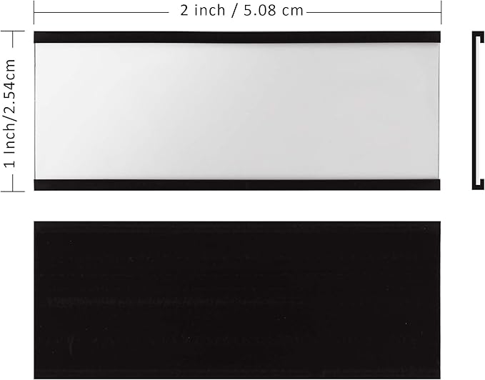 LLPT Magnetic Label Holder 2” x 1” 50 Packs C Channel 300g White Paper Cards - Image 3
