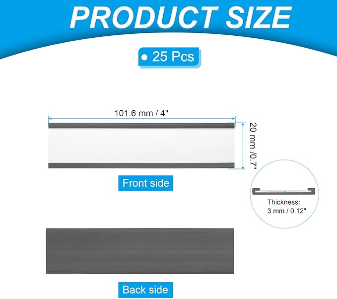 PATIKIL Magnetic Label Holder 4" x 0.7" - Image 2
