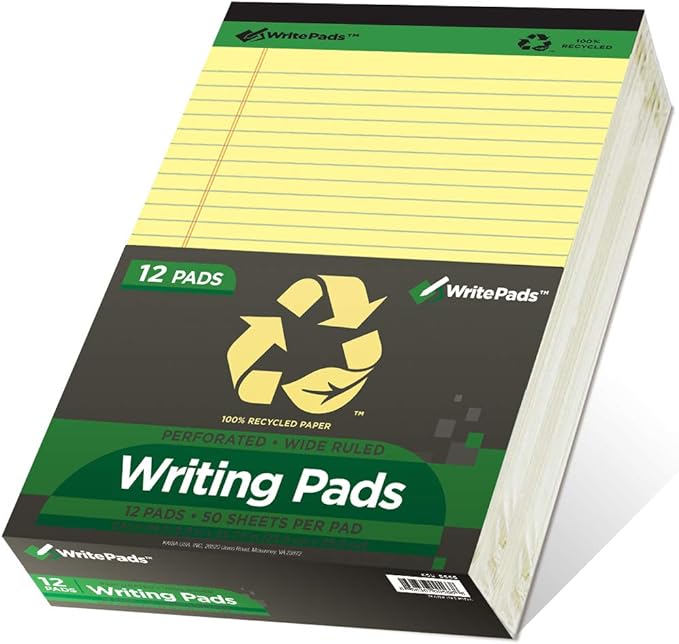 KAISA Legal Notepads 8.5"x11.75"，12pads note pads office supplies Recycled by KAISA