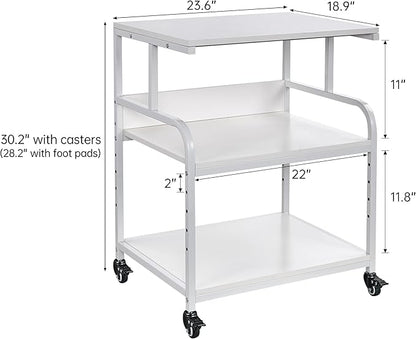 Fannova White Printer Stand, 23.6 x18.9 x 30 Inches Big Size Printer Table - Image 2