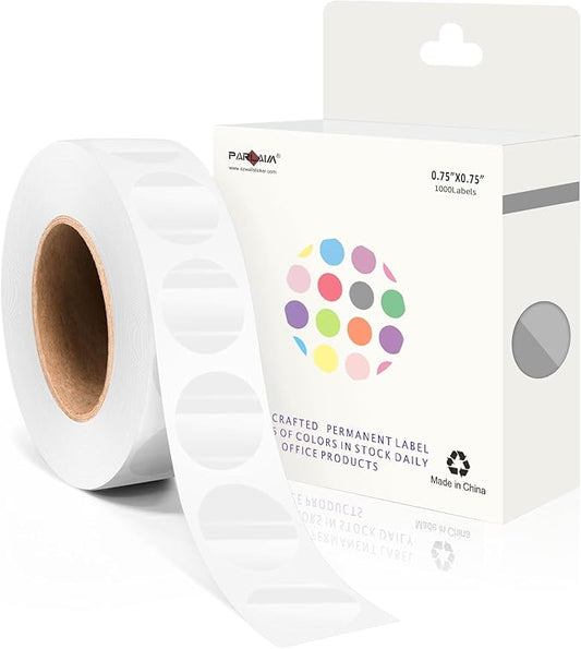 PARLAIM 3/4 Inch Roll Color Coding Labels, 1000 per Roll Round Permanent by PARLAIM