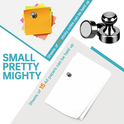 GOOLADA Pack of 56 Black Magnetic Push Pins, Fridge Magnets - Image 3