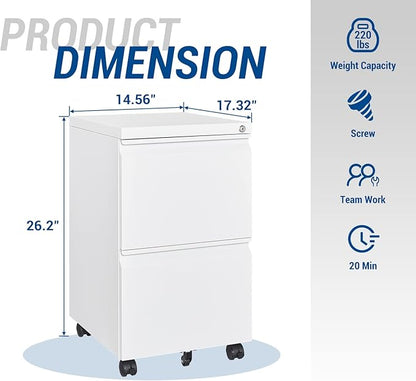 Fesbos 2 Drawer Vertical File Cabinet - Image 3