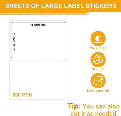 200 Pcs Labels for Storage Bins, 6 x 4 inch Large Label Stickers - Image 2