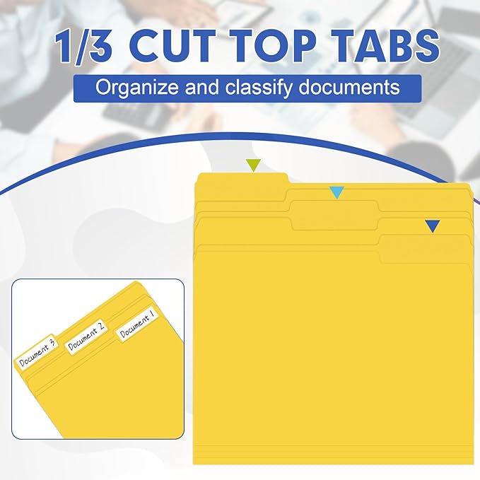 File Folder, HERKKA 30 Pack 1/3 Cut Tab File Folders, File Folders Great - Image 3