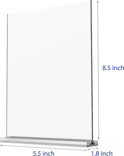 newnewshow Acrylic Sign Holder 5.5x8.5 Inch 3 Pack Vertical T Shape - Image 2